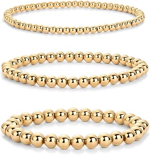 Gold Plated Beaded Bracelet Set for Women