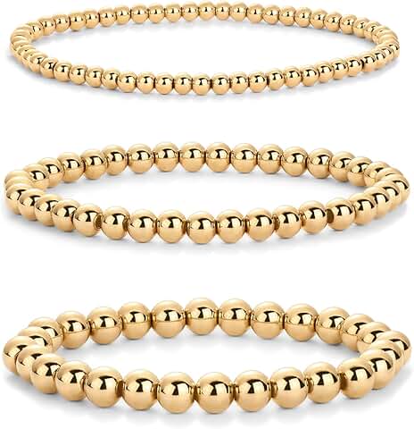 Gold Plated Beaded Bracelet Set for Women