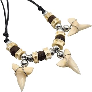 Handmade Mako Shark Teeth Necklace for Men and Women