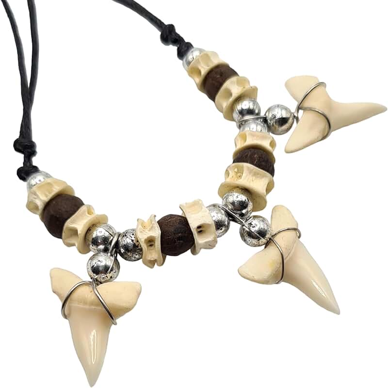 Handmade Mako Shark Teeth Necklace for Men and Women