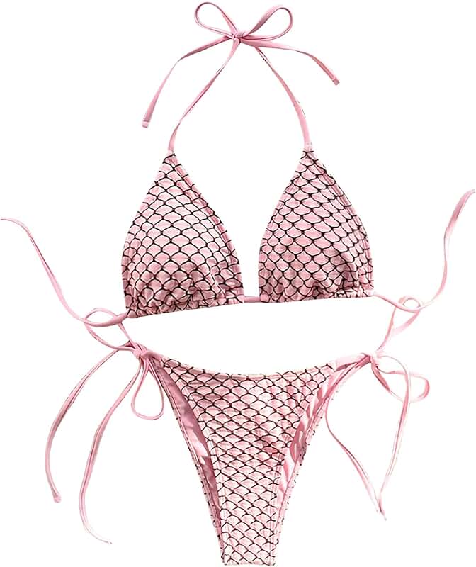 Women's Two-Piece Halter Bikini with Tie Sides