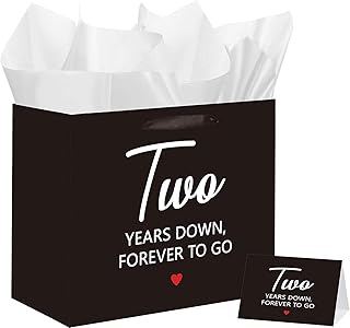 Second Anniversary Gift Bag with Card and Tissue