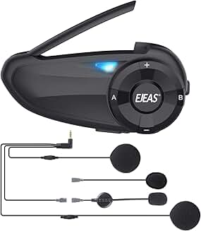 Bluetooth Motorcycle Helmet Intercom for 7 Riders, Waterproof