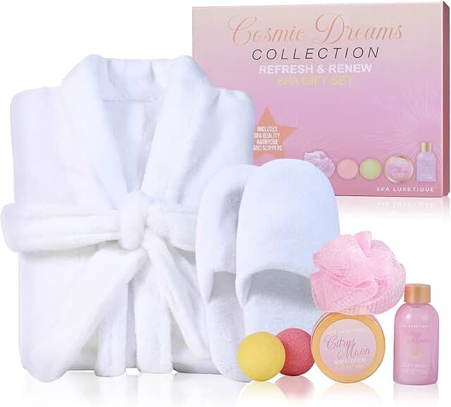 Soft Flannel Spa Robe and Slippers Set for Women