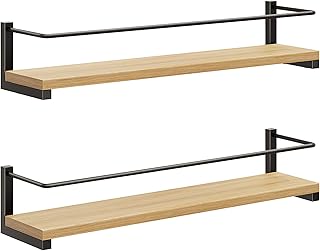 Wall-Mounted Rustic Wood Spice Rack, 2 Pack