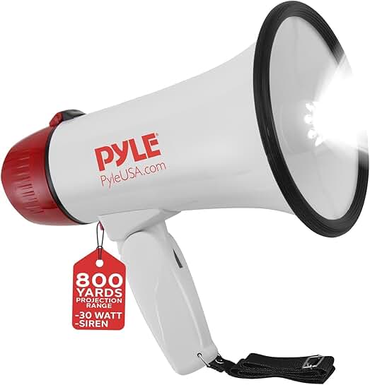 Portable 30W Megaphone with Adjustable Volume and 800 Yard Range