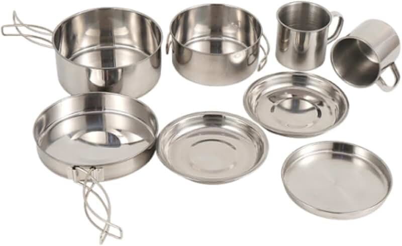 Non-Stick Stainless Steel Cookware Set with Soup Pot and Frying Pan