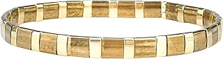 Brown Miyuki Tila Bead Stretch Bracelets for Women