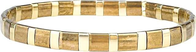 Brown Miyuki Tila Bead Stretch Bracelets for Women