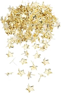 200 Pack Mini Metal Star Brads for Crafts and Scrapbooking