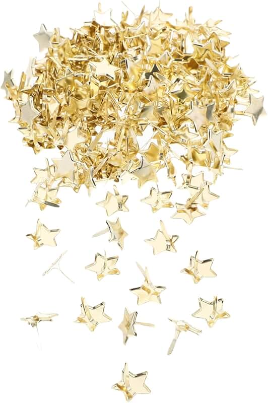 200 Pack Mini Metal Star Brads for Crafts and Scrapbooking