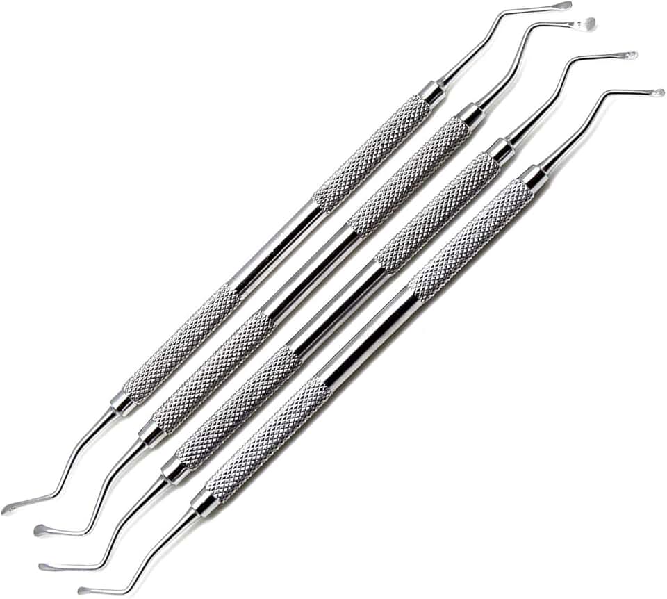 Dental Curettes and Spoons Set, 4 Pieces