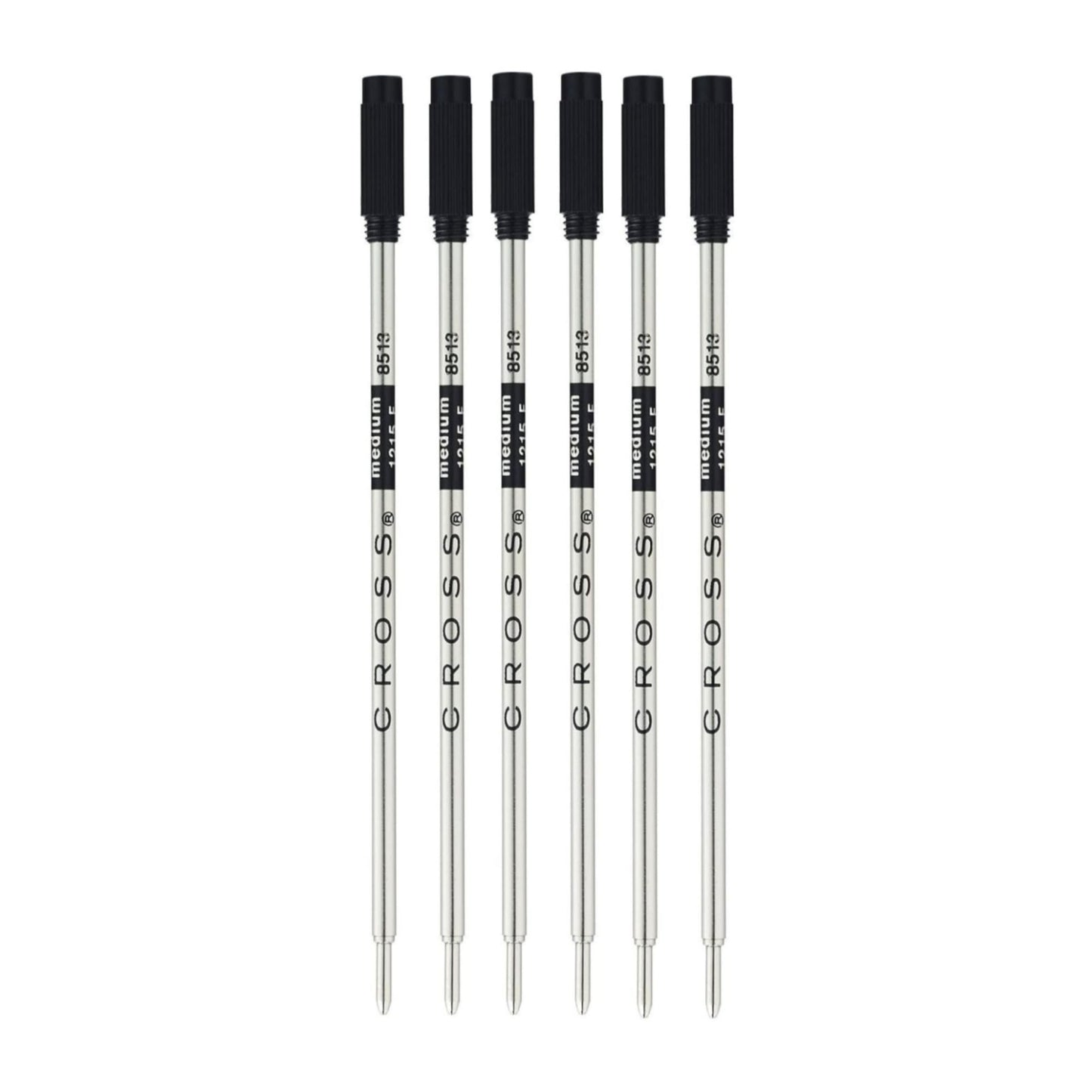 Black Ink Ballpoint Pen Refills, Medium Point, 6 Pack