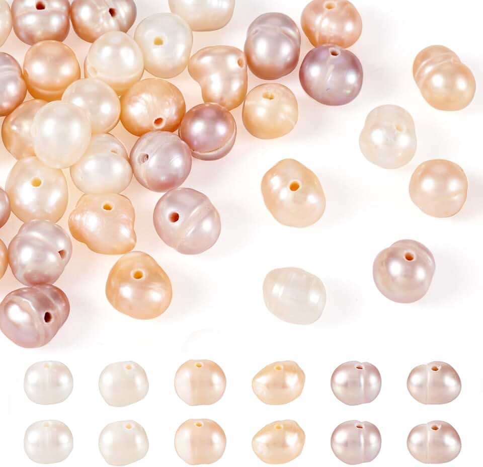 45pcs Mix Natural Freshwater Pearl Beads for Jewelry Making
