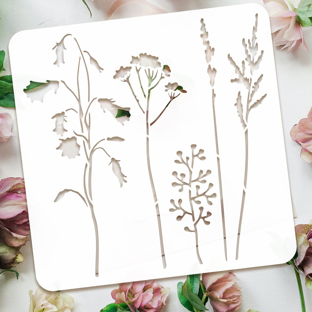 Wildflower Dreams DIY Painting Kit 11 PCS Reusable Stencils