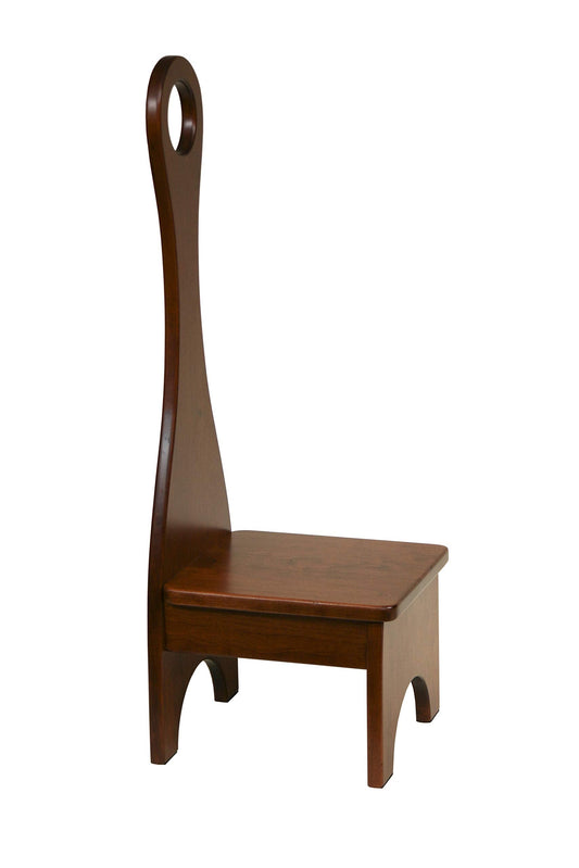 Solid Hardwood Bench Step Stool with Handle: Handmade in The USA: for Kitchen, Bedroom or Bathroom Cherry, Michael's Cherry)
