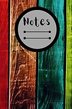 Colorful wooden 6x9 notebook with 120 lined pages