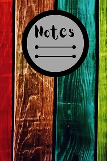 Colorful wooden 6x9 notebook with 120 lined pages