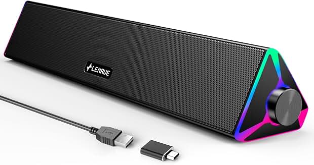 Desktop USB Computer Speakers with Touch Lights