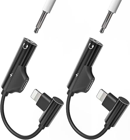 iPhone Lightning to 3.5mm Headphone Adapter, 2 Pack