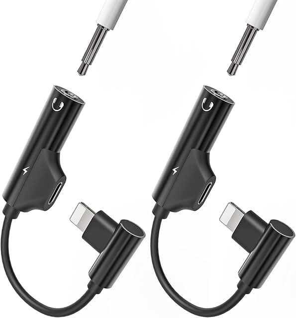 iPhone Lightning to 3.5mm Headphone Adapter, 2 Pack
