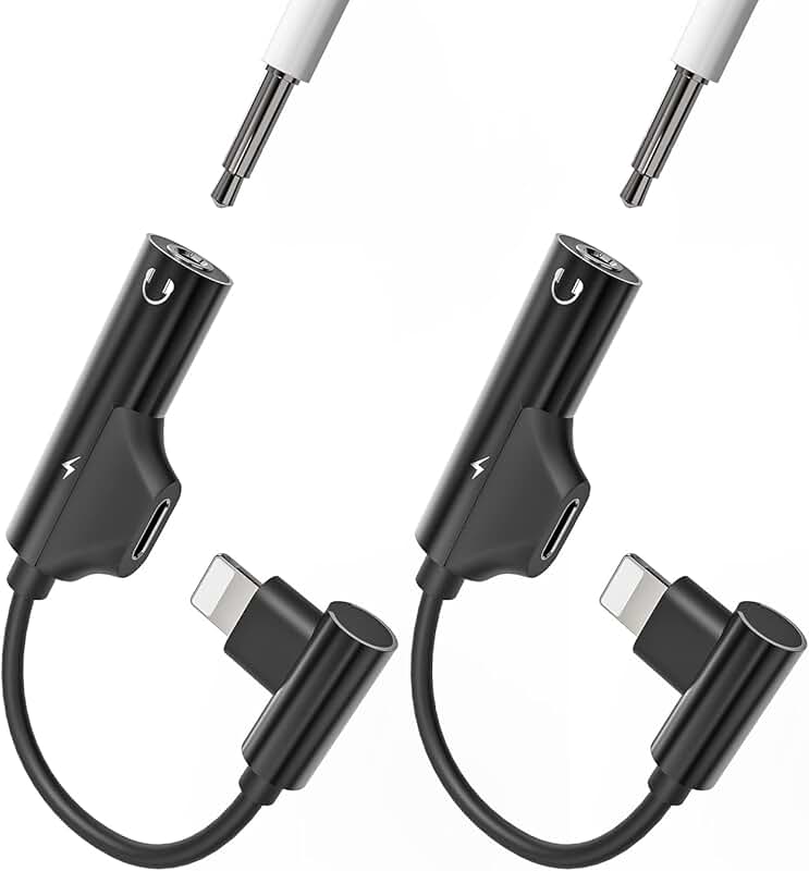 iPhone Lightning to 3.5mm Headphone Adapter, 2 Pack