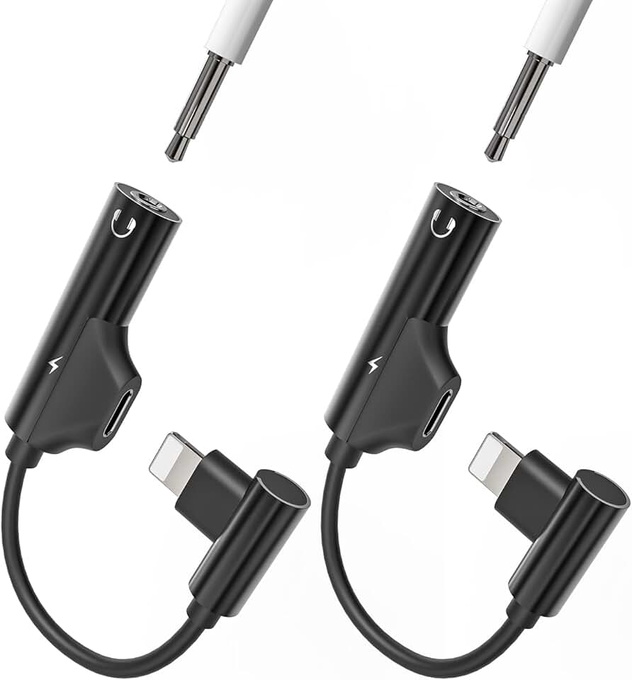 iPhone Lightning to 3.5mm Headphone Adapter, 2 Pack
