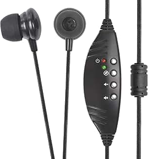 USB Transcription Headset with Ear Tips and Sound Card