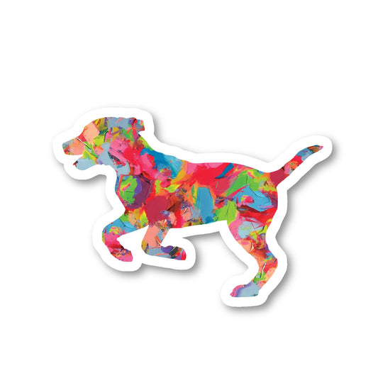 Watercolor Dog Running Stickers Set of 3
