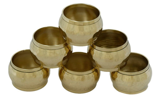 Set of 6 Polished Hammered Napkin Rings Br  1.5 Inches  30 Grams  Lightweight  Perfect for Daily Use or Dinner Parties  Great as a Housewarming Gift