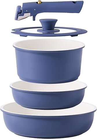 5-Piece Non-Stick Cookware Set with Detachable Handles