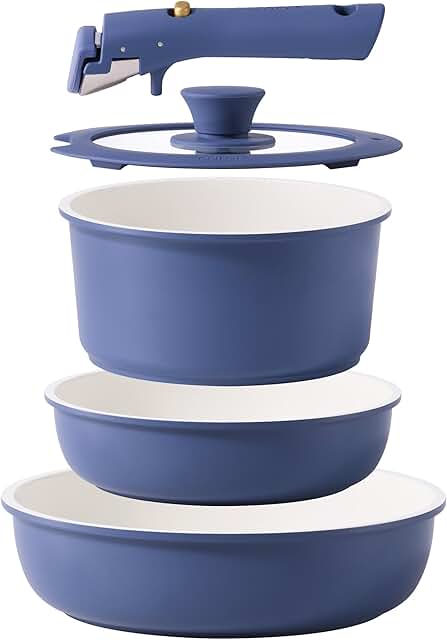 5-Piece Non-Stick Cookware Set with Detachable Handles