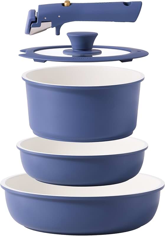 5-Piece Non-Stick Cookware Set with Detachable Handles