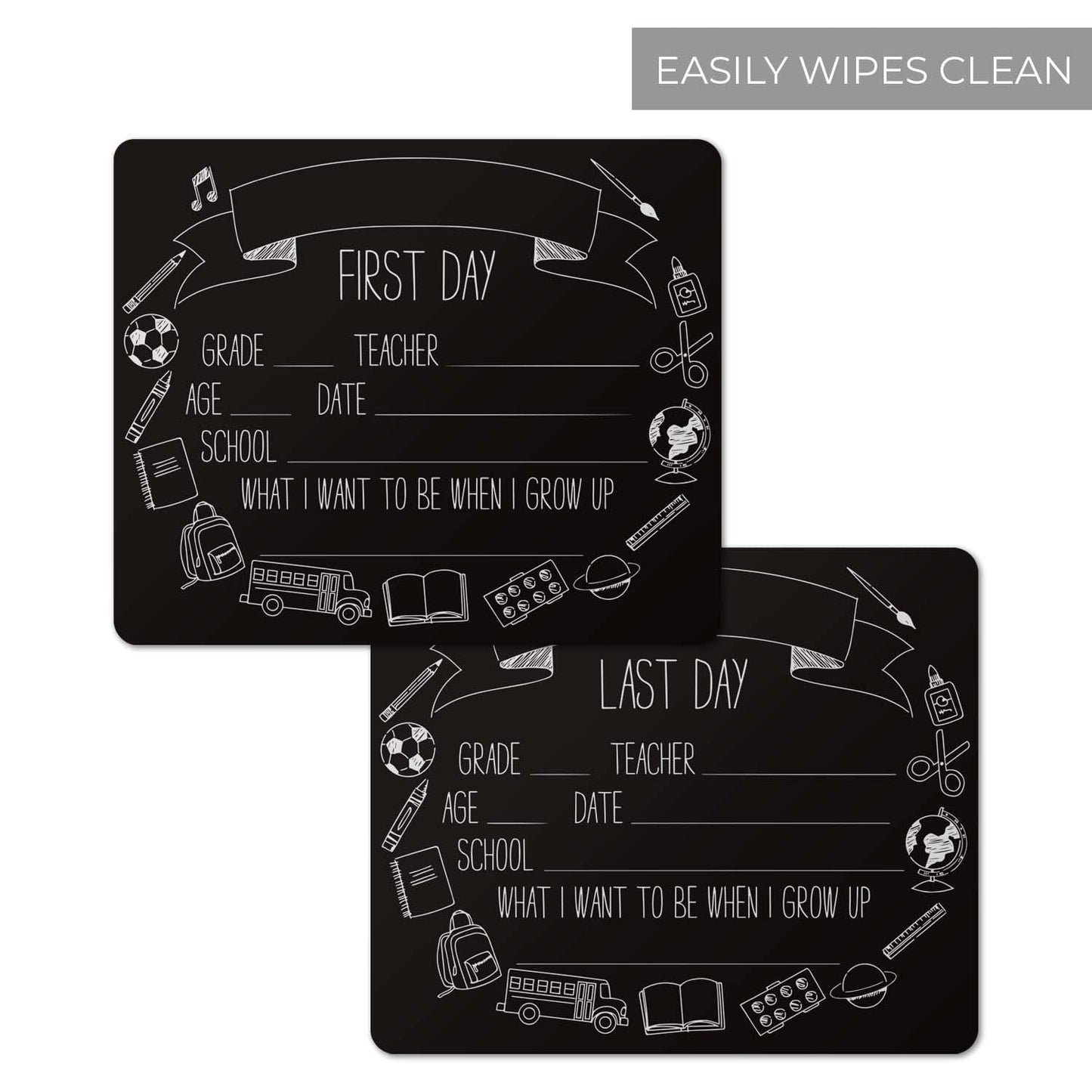 First and Last Day of School Chalkboard Sign Set