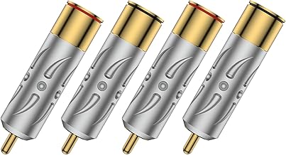 Set of 4 Gold-Plated Copper RCA Male Plugs