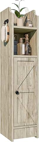 Small Gray Bathroom Corner Storage Cabinet