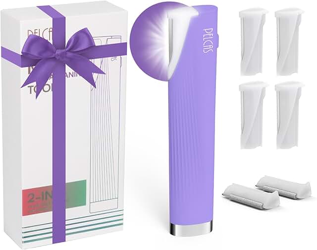Electric dermaplaning tool with LED light and 3 speeds