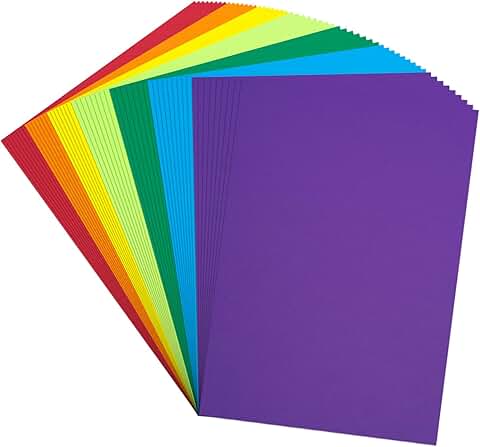 Rainbow Colored Cardstock, 8.5x11, 105 Sheets, 7 Colors