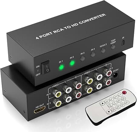 RCA to HDMI Converter with Remote, 1080P/720P