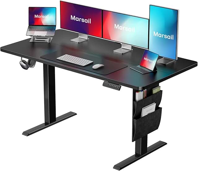 48x24 Electric Standing Desk with Adjustable Height and Storage