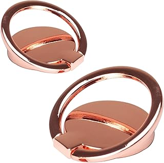 Two Pack Round Ultra-thin Phone Ring Holders with 360° Rotation