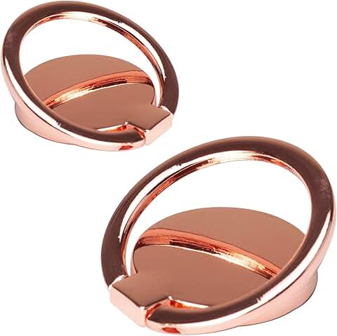 Two Pack Round Ultra-thin Phone Ring Holders with 360° Rotation