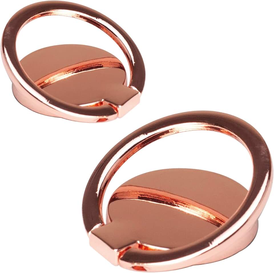 Two Pack Round Ultra-thin Phone Ring Holders with 360° Rotation