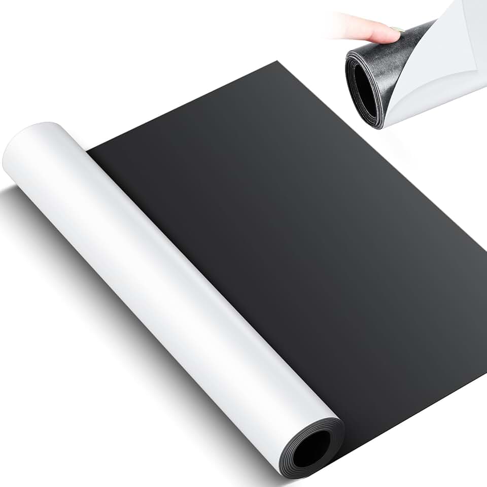 Large 12 Inch x 5ft Magnetic Sheet Roll, Blank White