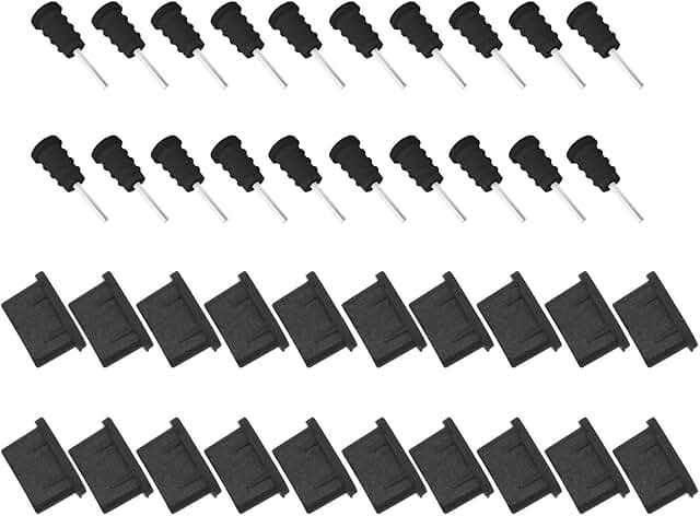20 Pairs USB C Dust Plugs for Charging and Earphone Ports