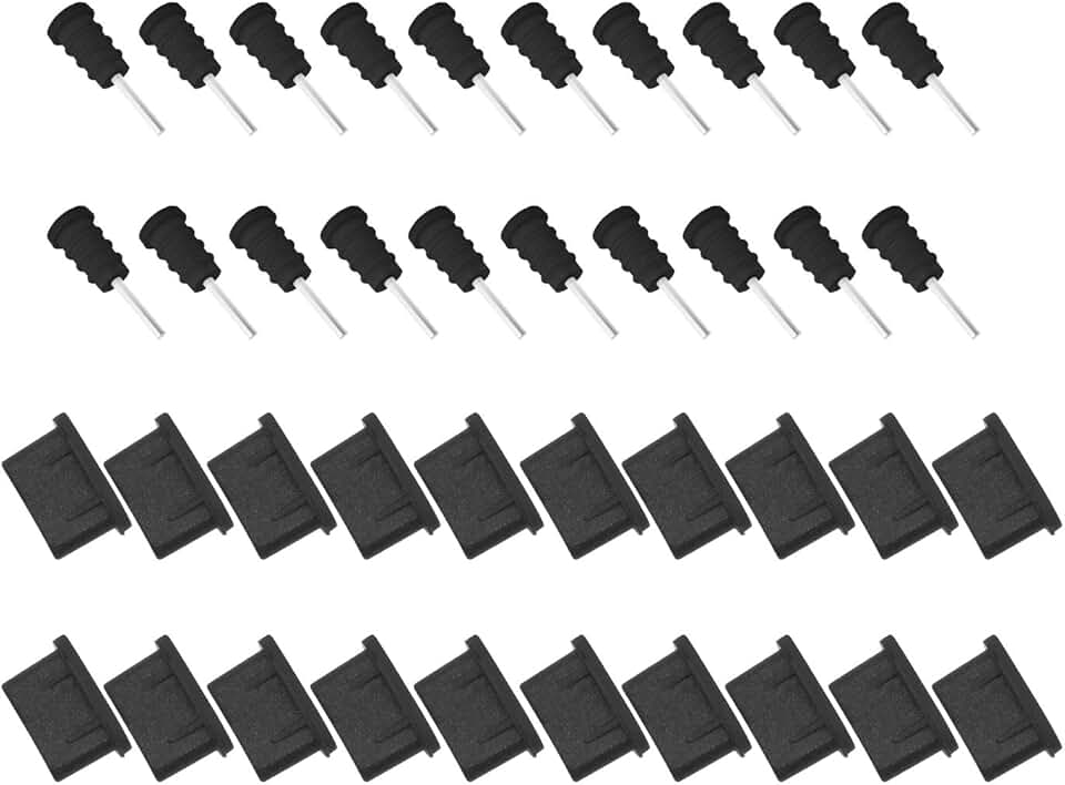 20 Pairs USB C Dust Plugs for Charging and Earphone Ports
