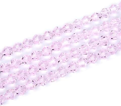 400pcs 8mm Light Rose Pink Faceted Crystal Glass Beads