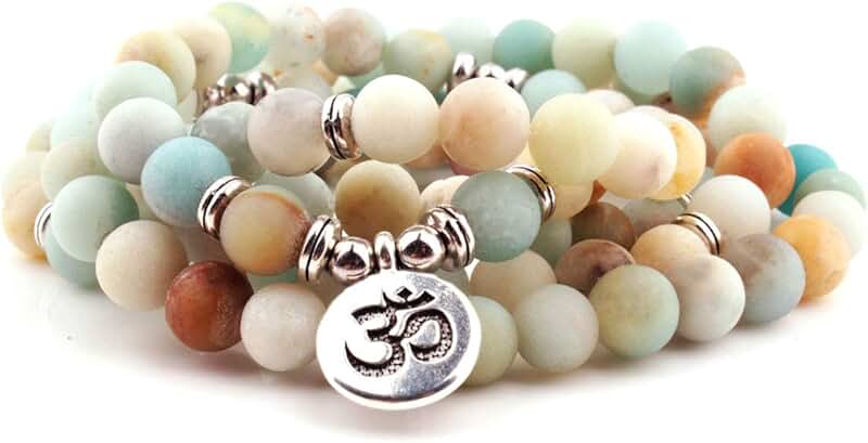 8mm Mala Beads Wrap Bracelet and Necklace for Yoga and Natural Gemstone Jewelry