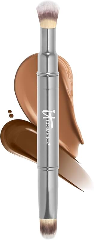 Dual-Ended Concealer Brush for Liquid and Cream