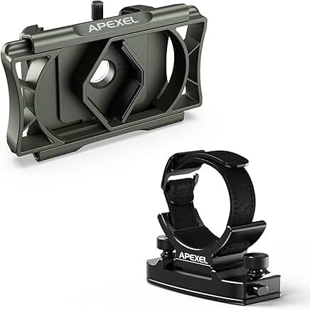 360° Telescope Phone Adapter and Aluminum Binoculars Clip